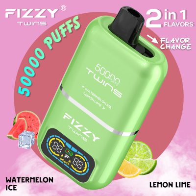 Fizzy Twins Watermelon Ice & Lemon Lime – 50000 Puffs – 10pcs